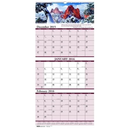 CEO Earthscapes  Compact 3 Month Vertical Wall Calendar CE78021